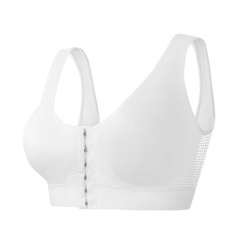 Large Size Sexy Front Closure Bra Wire Free Brassiere Lingerie Women's Push Up Bralette Underwear Female Padded Breathable Bras