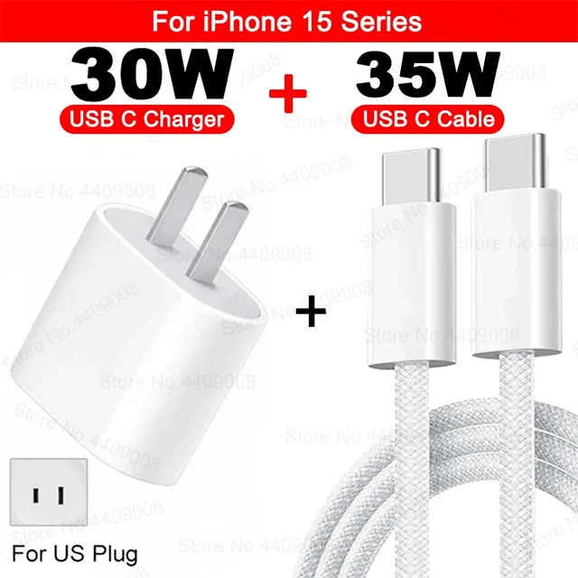 ตัวเลือกสินค้า ชาร์จเร็ว 30W สำหรับ iPhone 15 14 Pro Max สายชาร์จ USB-C