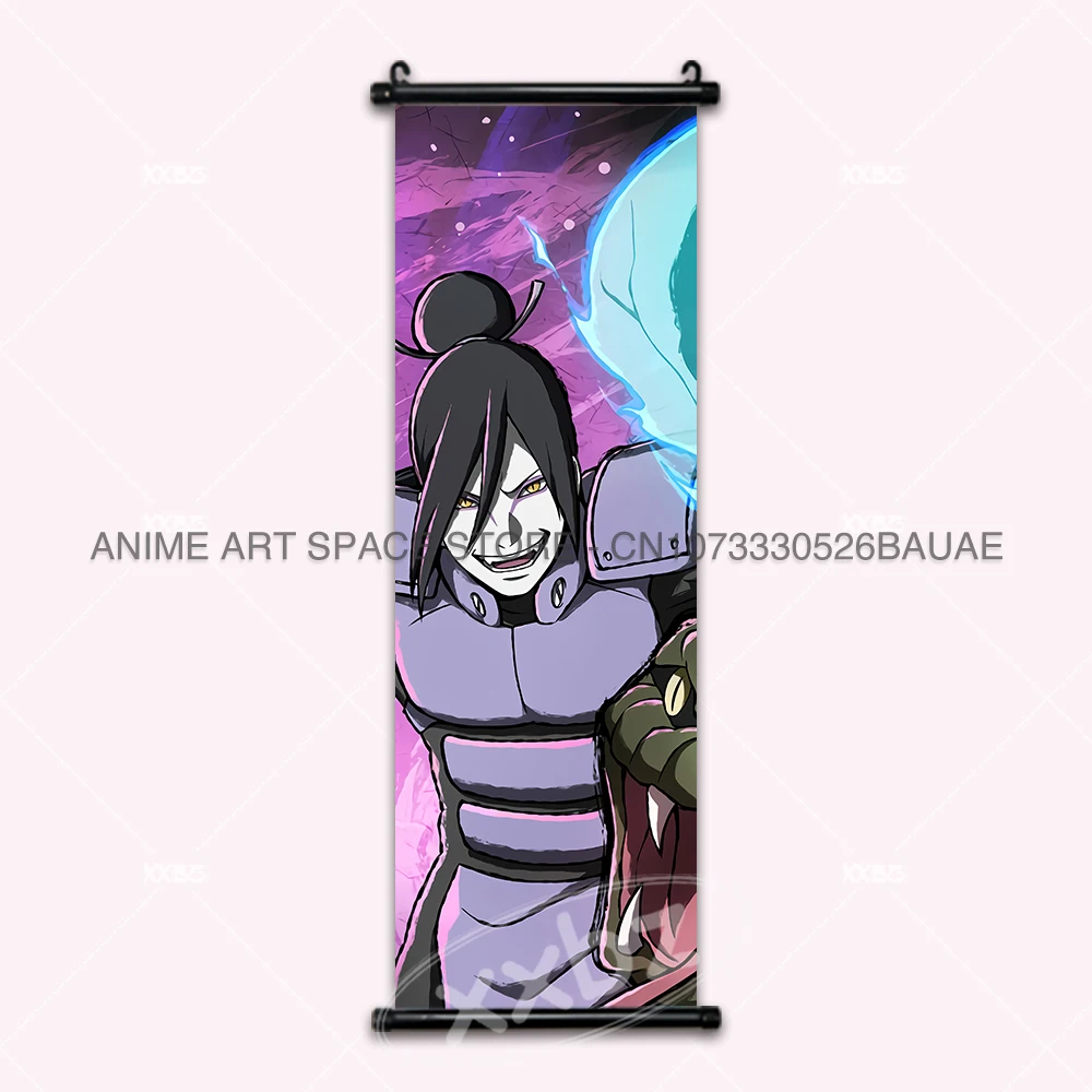Naruto Anime Hanging Wall Art: Uchiha Sasuke & Jiraiya Scrolls Poster