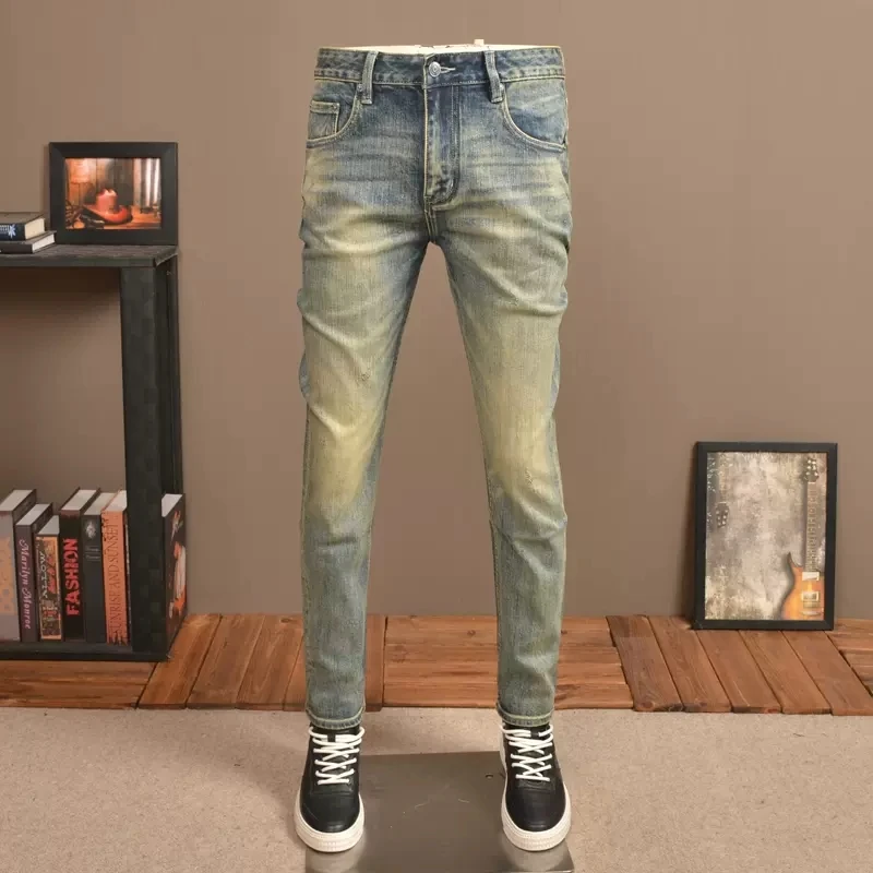 Джинсы мужские потертые рваные