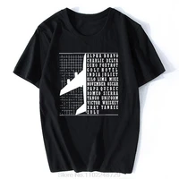 Men T-Shirt Phonetic Alphabet Airplane Pilot Flying Aviation Cotton Tee Shirt for Men Oversized T Shirt Oversize Streetwear