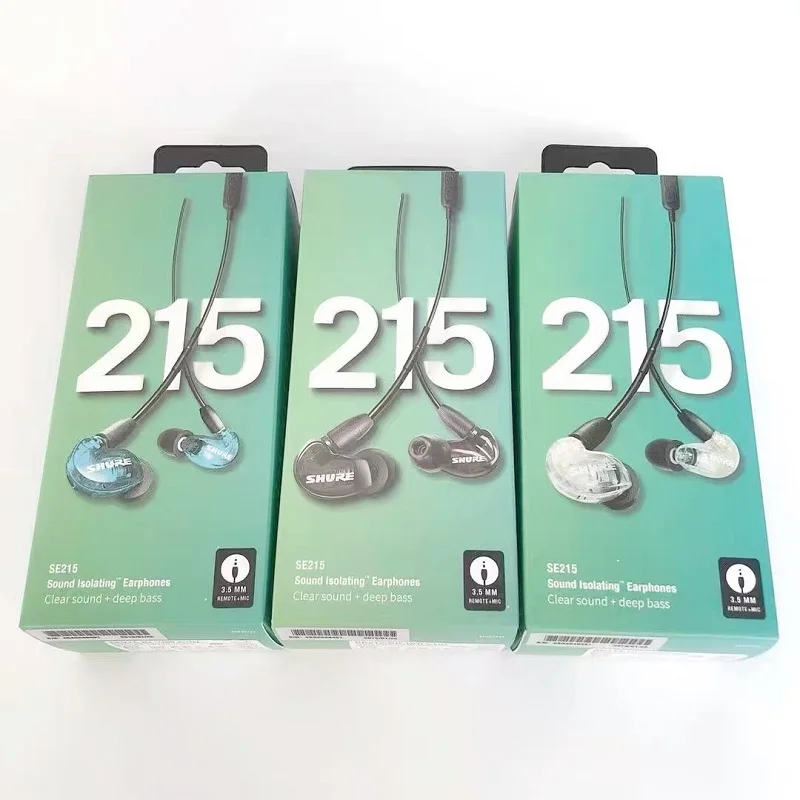 

DIY MMCX SE215 headphones, hi-fi stereo in-ear headphones, woofer headphones with microphone with in-line remote control