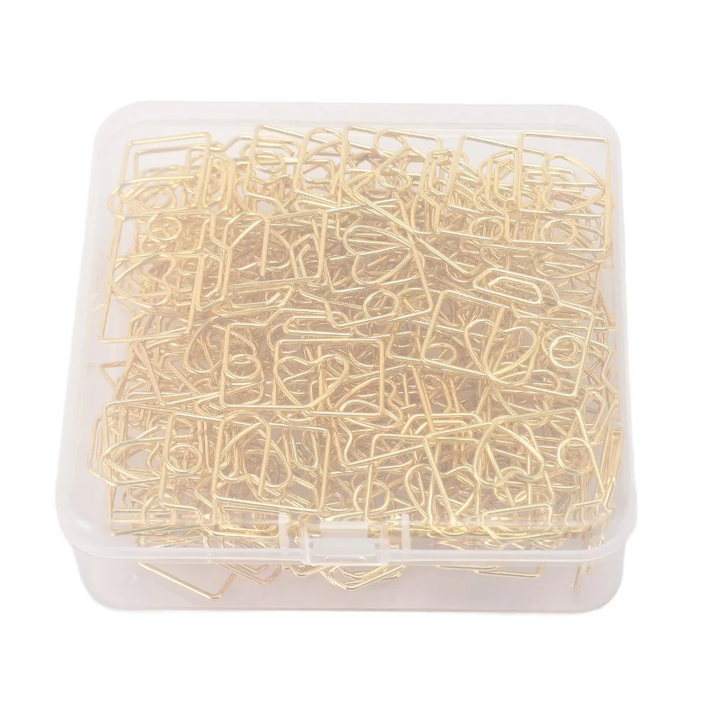 80PCS 카메라 모양의 종이 클립 골드/로즈 골드 보관 상자 포함 종이 클립 다기능 29*25mm 금속 종이 클립 사무실 홈