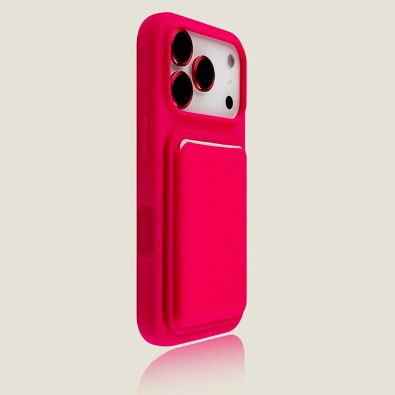 Luxurious Magnetic Silicone Card Holder Phone Case with Magsafe Compatibility