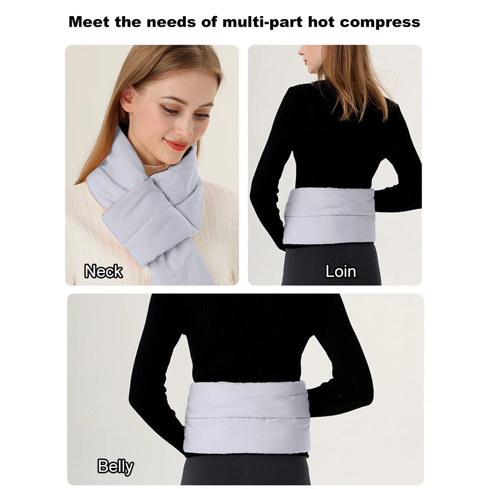 Electric USB Heated Scarf Neck Heating Pad 3 Temperature Adjustable Heating Neck Wrap Thickened Thermal Scarf for Men Women