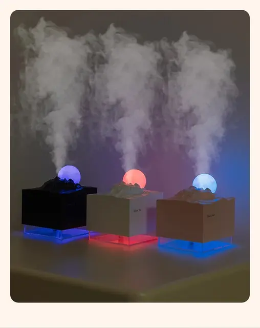 Scent Diffuser Cool Mist Humidifiers LED Essential Oil Moon Lamp Air Humidifier Aroma Diffuser Night Light for Home Office 6