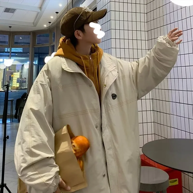 Autumn and Winter Harbor Style Hooded Cotton-padded Jacket Ins Trendy Style Overcome Versatile Loose Cotton-padded Coat