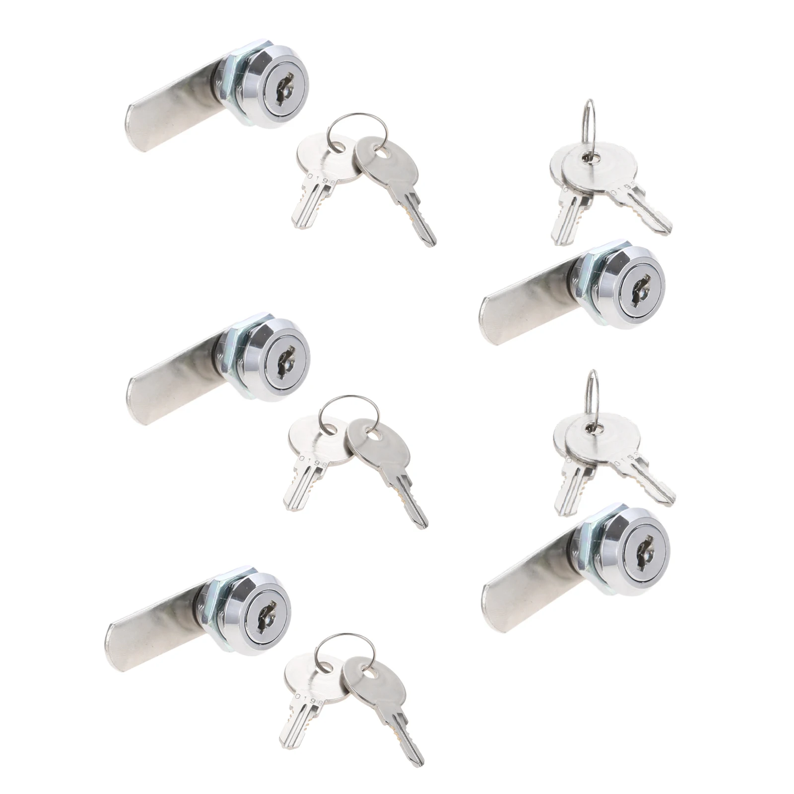 5kits Mutual Open Cam Locks+ 10 alike Keys 5/8 inch Cylinder Zinc Alloy 90 Degree Rotation 48mm Block Secure Drawer RV Locker