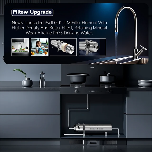 SEPYUE ระบบกรองน้ําไหลสูงทั้งบ้าน 1000L-8000L เครื่องกรองน้ําแร่สแตนเลส PVDF แบบใช้ซ้ําได้มีอายุการใช้งาน 5 ปี 6