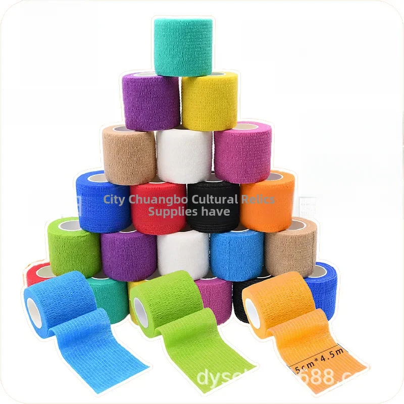 Cross-border hot selling self-adhesive bandage high elastic sports elastic bandage wrapping fixed strap combination factory d...
