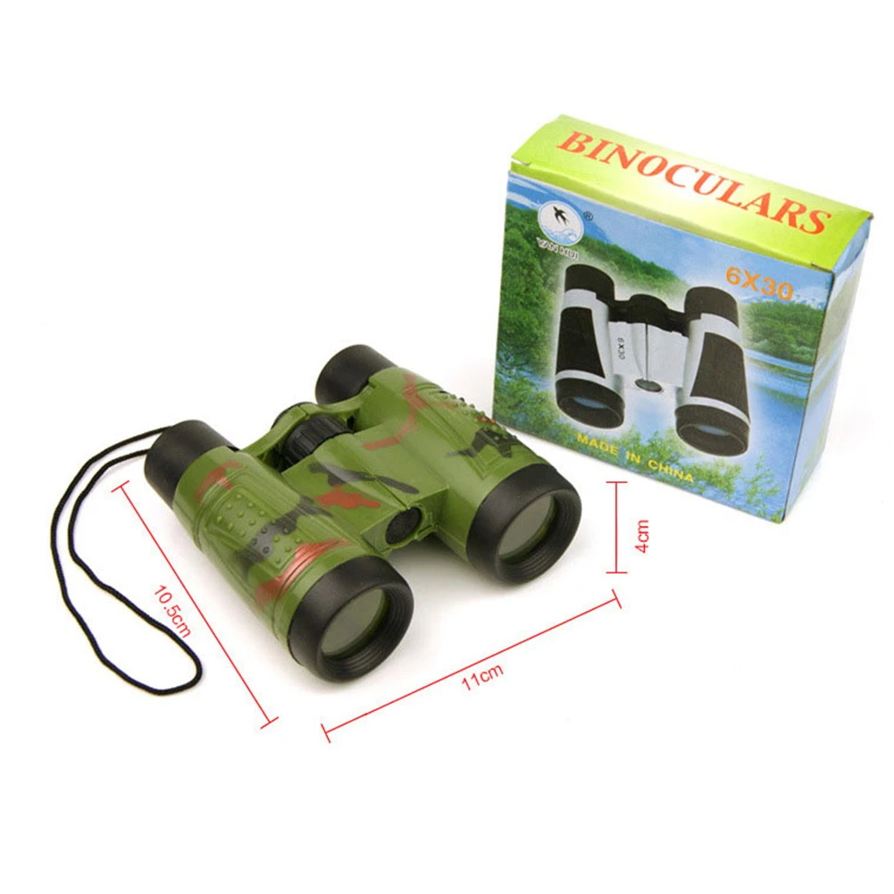 6x30 Binoculars Plastic Colorful Children Telescope with Neck Strap Children Simulation Outdoor Camping Survival Telescope Toys 6