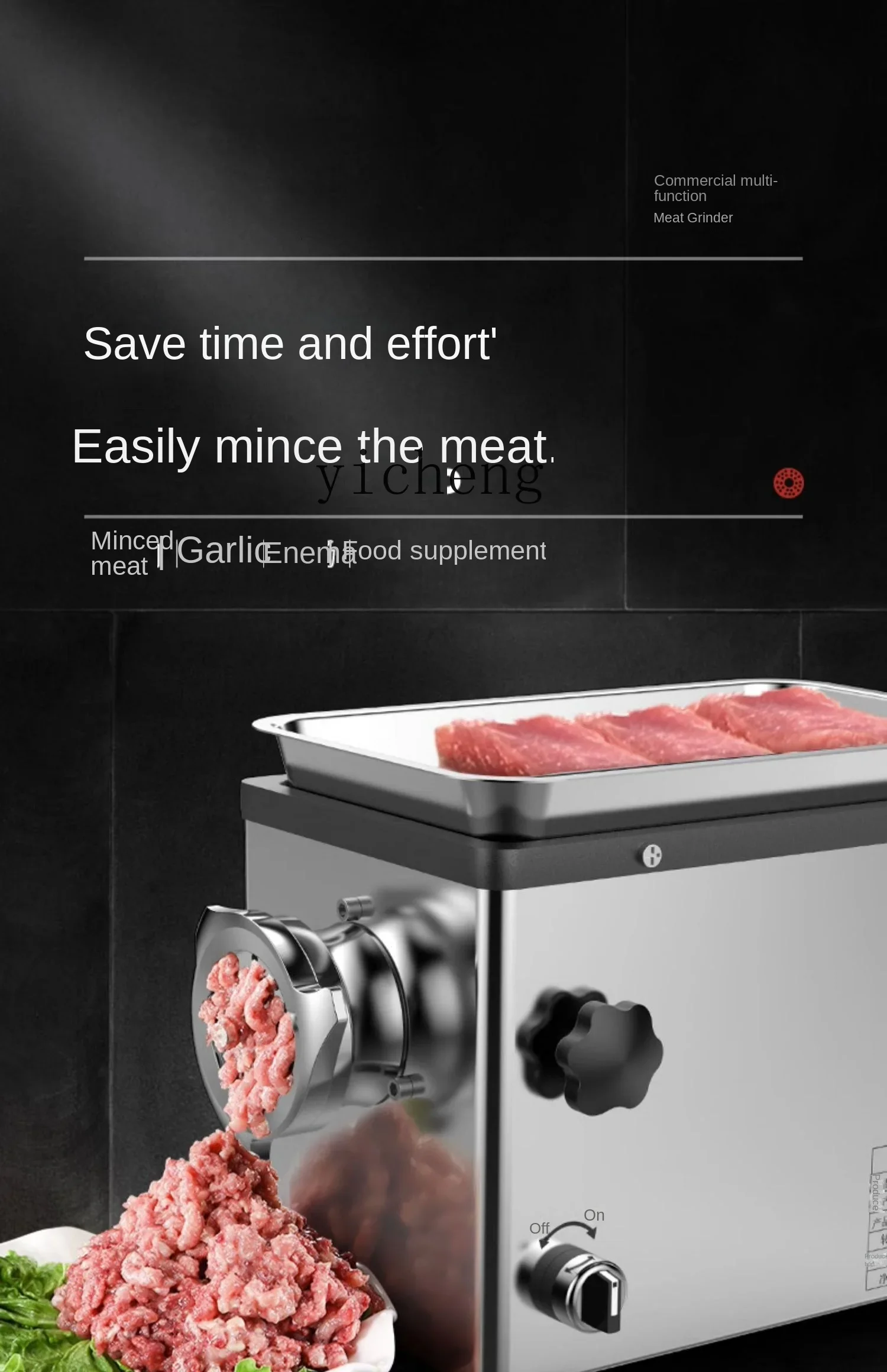 XL Meat Grinder Commercial Electric Stainless Steel Sausage Stuffer High-Power Automatic Multi-Function 5