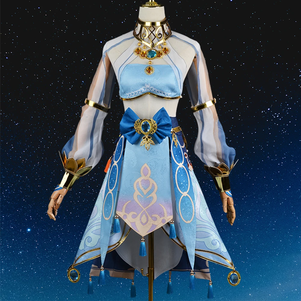 thumbnail image 1 of Juego de cosplay Nilou Genshin Impact, disfraz completo, uniforme para mujer, peluca sintética resistente al calor, trajes de anime para fiesta de Halloween, 1 of 5