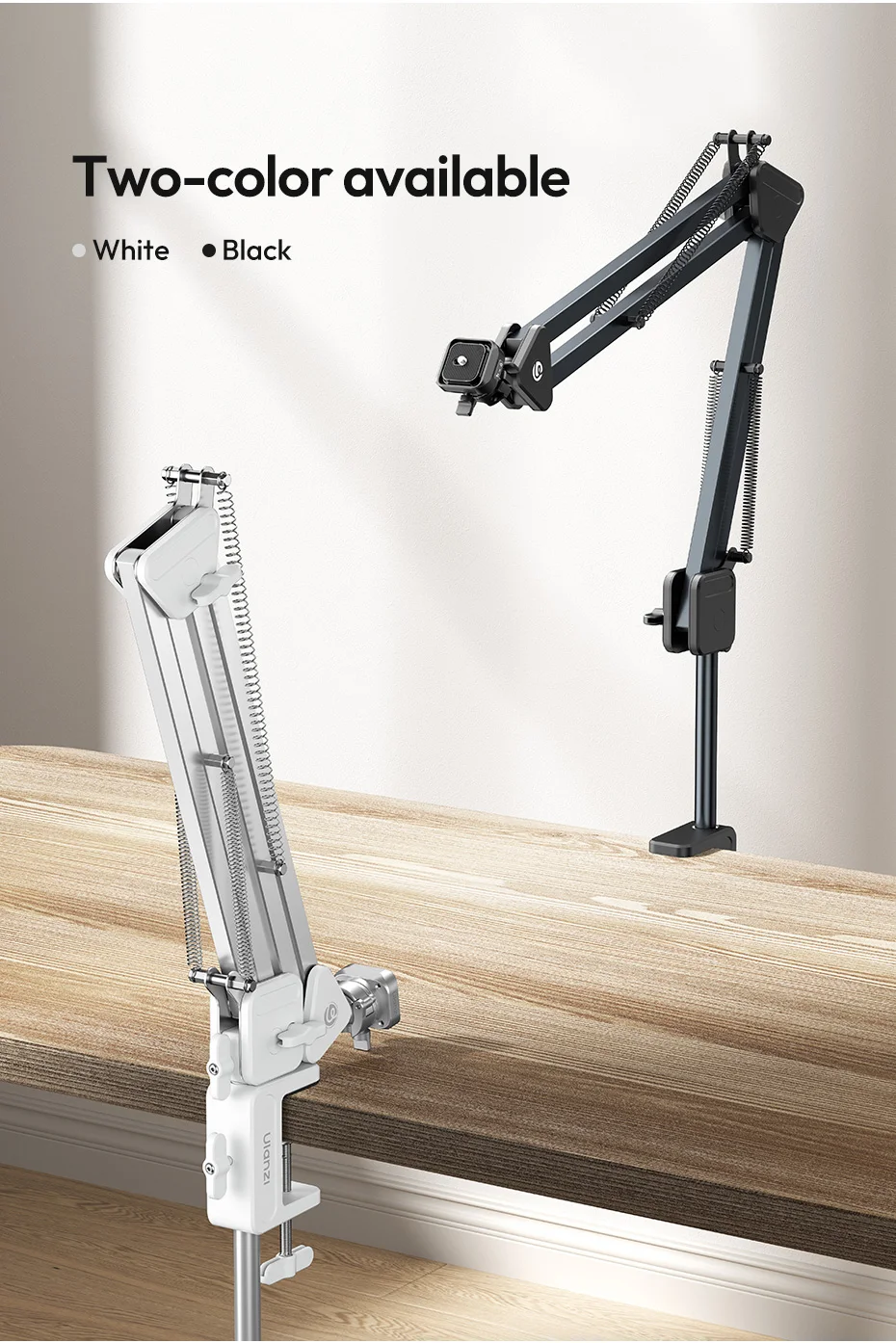 Overhead Camera Mount Microphone Stand Detachable C-clamp 2KG Load for Camera Mi