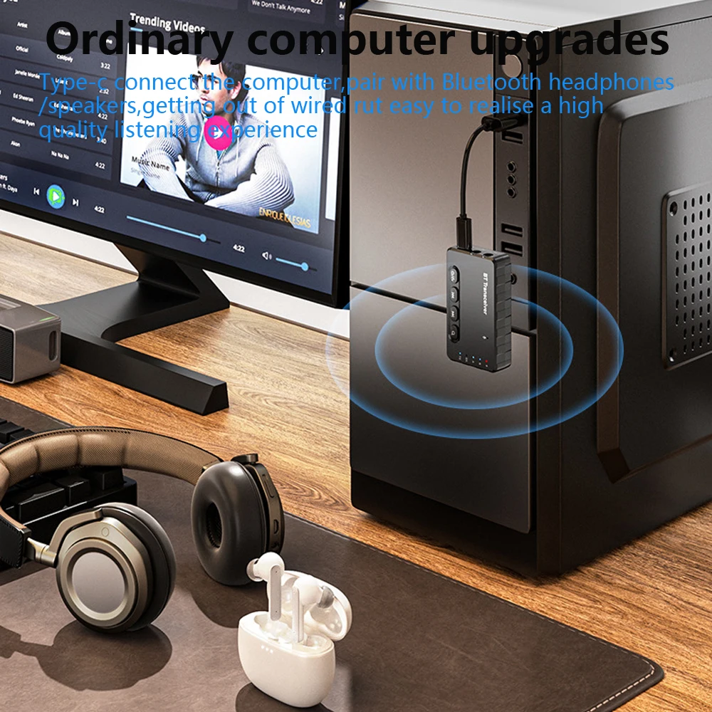 Tebe ACC aptX Bluetooth 5.2 Audio Receiver Transmitter Adapter Wireless Stereo Transceiver with Mic for Car TV Amplifier Speaker