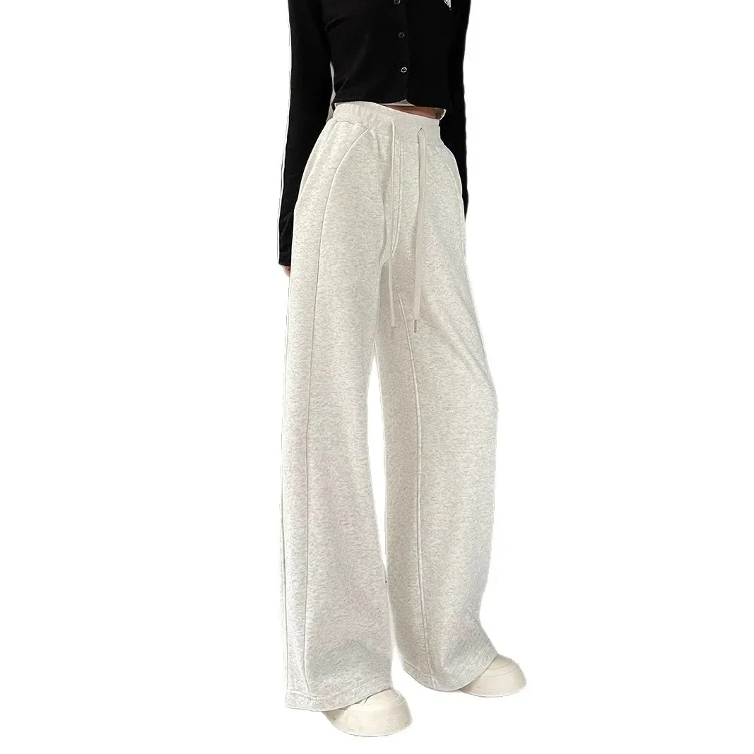 High Waist Drapey Wide Leg Casual Sports Pants Women's Spring Autumn Winter plus Size Loose Fit Sweatpants Fashionable Female Cl - Image 5