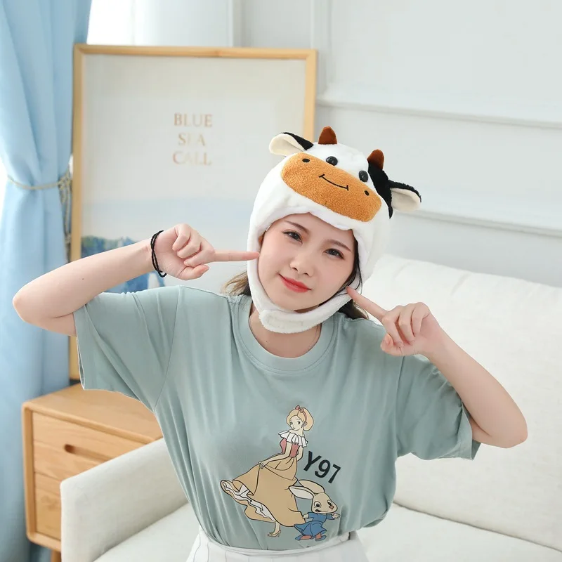 

Plush Cow Headgear Cute Cartoon Hat Photography Prop
