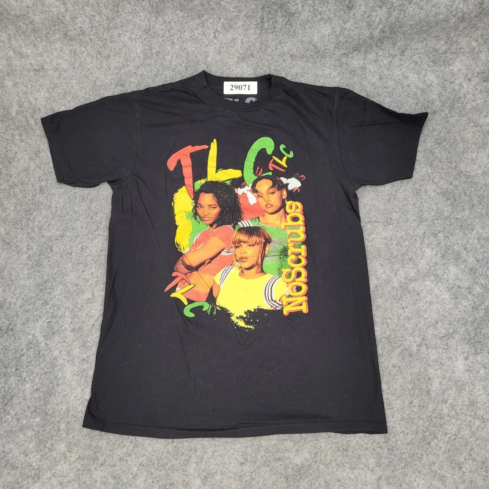 Tlc No Scrubs Shirt Donna Medium Black Anni '90 Rap Music Retro Graphic Tee Maniche Lunghe