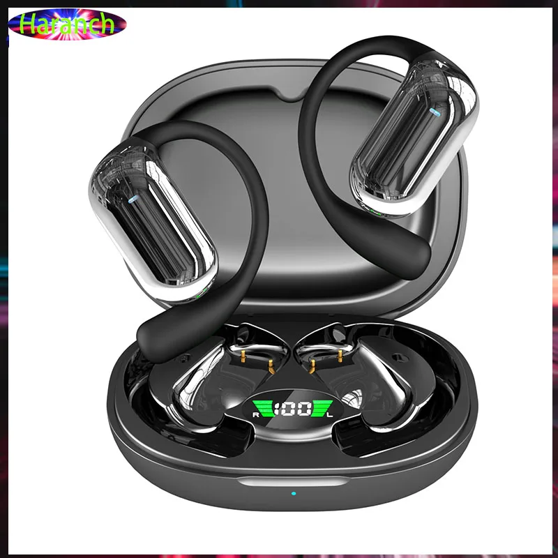 YYK-Q16S Bluetooth Headset Hanging ear long endurance sports noise reduction waterproof LED digital display headset Bluetooth