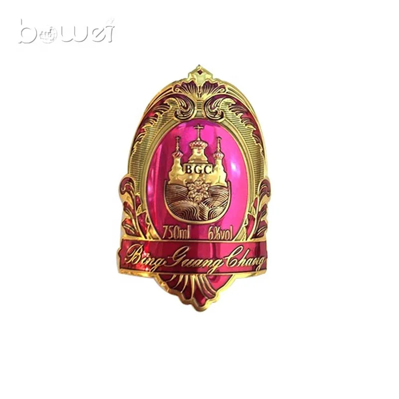 

Custom, Custom Printing Stickers Label Self Adhesive Embossed Metal OEM Beverage CMYK Transparent Waterproof Food Bottle Sticker
