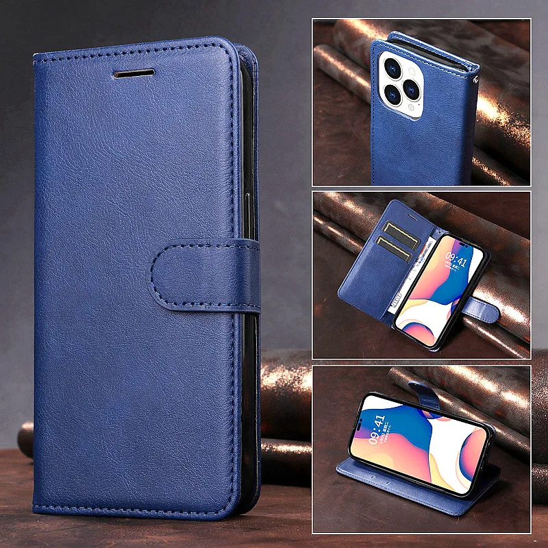Étui portefeuille de couleur unie pour Xiaomi 12 Pro 11 11T 10 Pro en cuir PU avec fentes pour cartes, étui à rabat pour Poco M4 Pro X4 Pro F4 GT_voghion.com