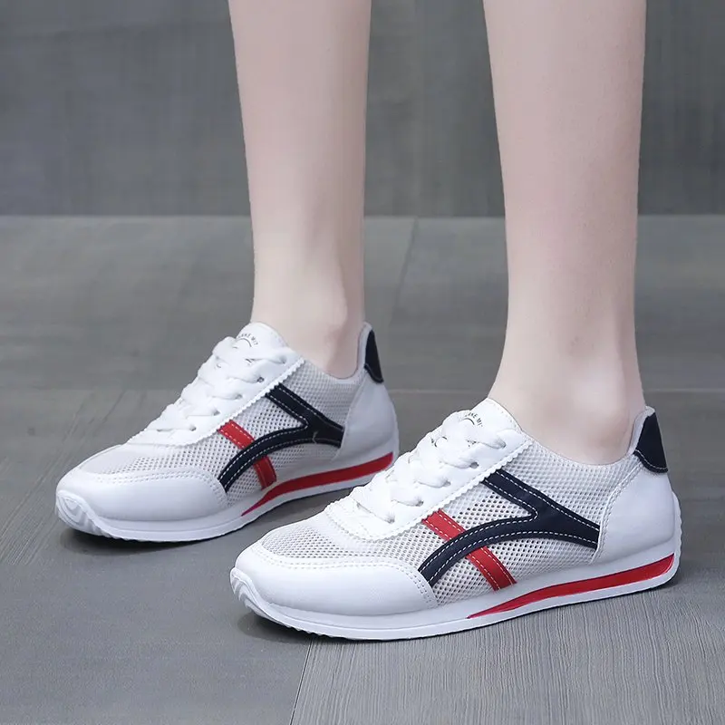 

Women Casual Shoes Fashion Walking Mesh Flat Shoes For Women Sneakers 2024 Gym Women Vulcanized Shoes White Black Tennis Female