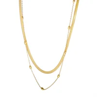 Stainless Steel Vintage Textured Delicate Necklace