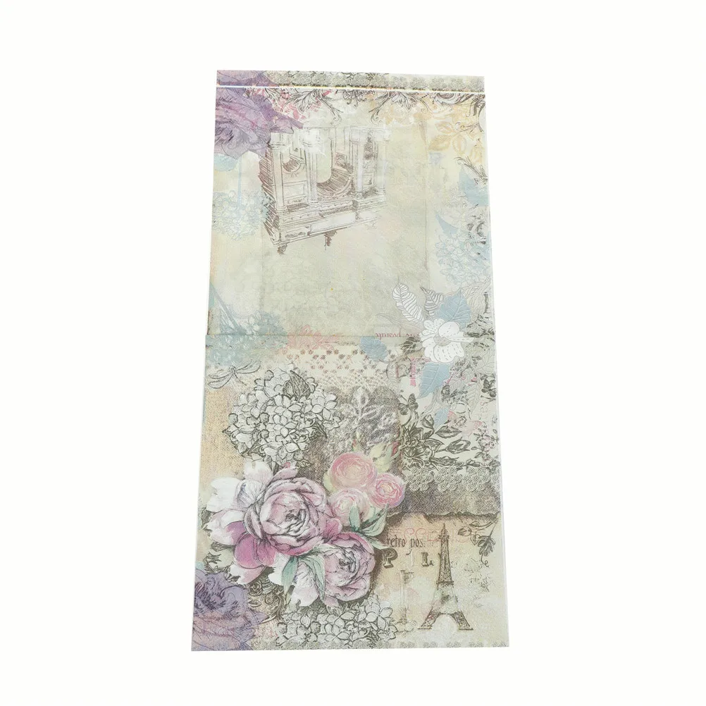 20 pcs Printed Feature Rose Paper Napkins For Event & Party Decoration Tissue Decoupage Servilleta Summer Party Supplies paper napkins tissue paper decoration
