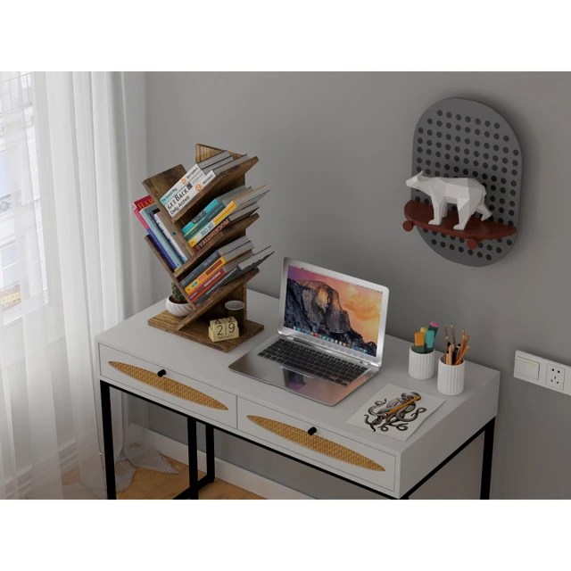Mini estantería sobre escritorio para libros, estantería moderna y