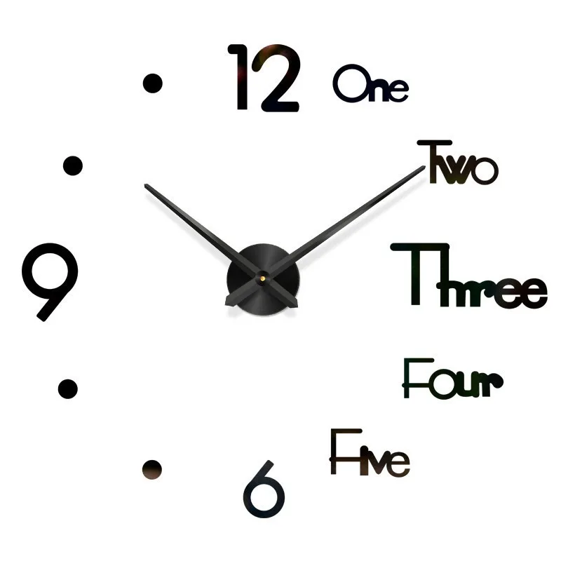 Description Picture 5 of itemWall Clock Modern Design 3D luminous clocks Wall Home Decor Sticker Watch Frameless For Living Room Wall Clock 대형 led 벽시계