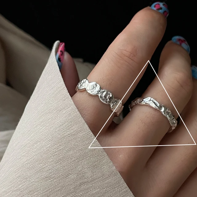 Bague Girlbible en argent sterling 925 pour femme, couple, minimaliste, faite à la main, rétro, avec pierre noire, bijoux de fête, cadeau, anti-allergie