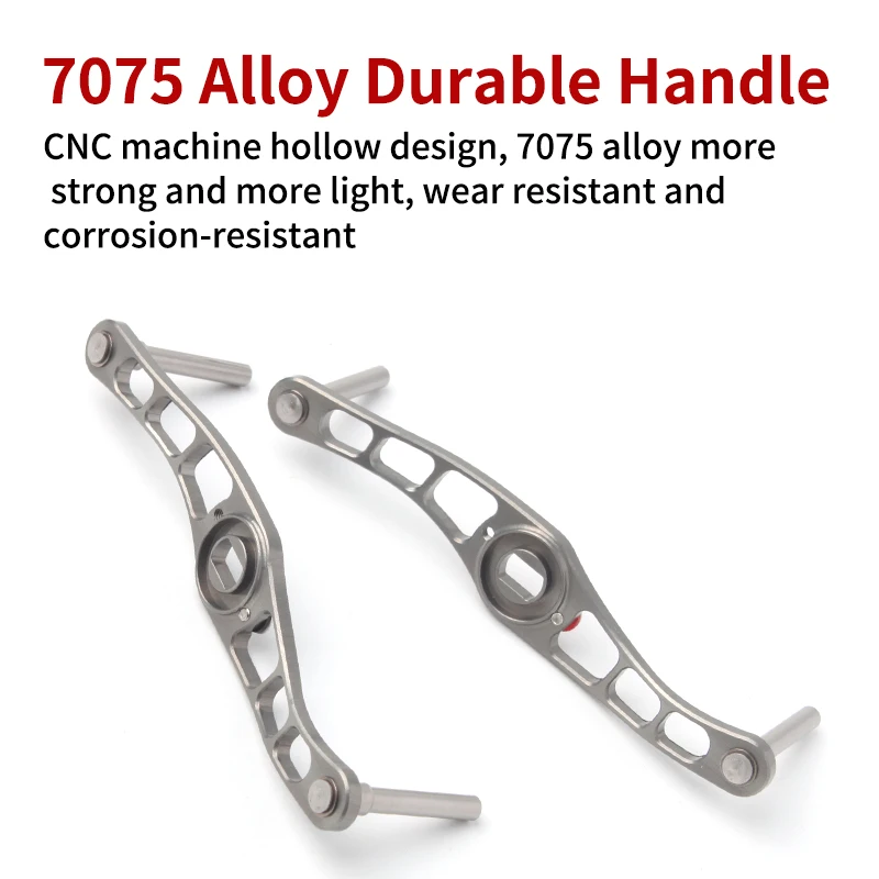 RUKE New Fishing Reel Handle 7075 Alloy Handle With Soft Wooden Knob For D/S/Abu Baitcasting Hole Size 7*4/8*5mm Length 95mm DIY