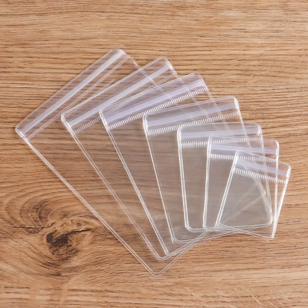 100 Stück robuste PVC-Kunststoff-selbstdichtende Beutel, staubdicht, transparent, mit Reißverschluss, wiederverschließbar, Schmuckbeutel, Halskette, Armband, Ring – Detail 3