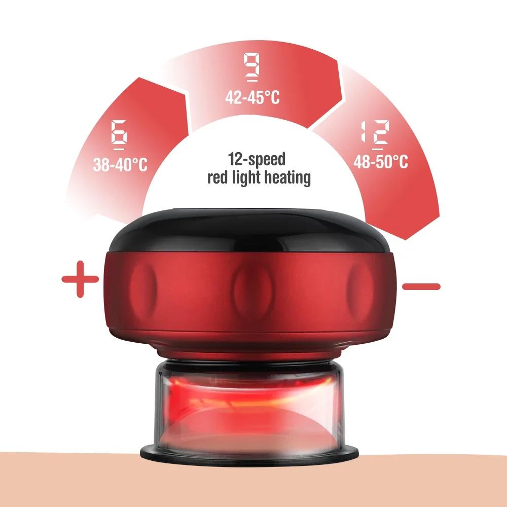Body Scraping Massage Smart Electric Vacuum Cupping Heating Scraping Suction Cups Adjustable Therapy Cupping Guasha Massage Tool
