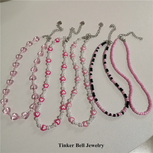 Pink Gold Seed Bead Necklace, Thin 1.5mm Single Strand – Kathy Bankston