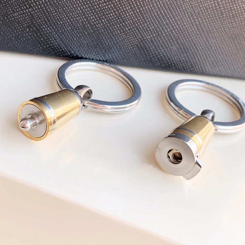 LJ2 Luxury MB Key Chain Black & Yellow Smooth Paint Car 316 Stainless Steel Double Ring High Quality Gift