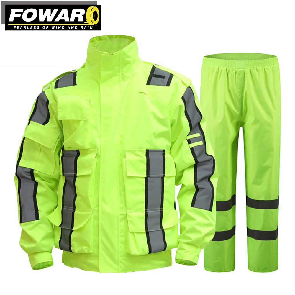 

Rain Trousers Suit Riding Traffic Duty Road Rescue Patrol Safety Rain Suit New High-speed Reflective Split Mackintosh