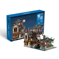 1766PCS  Chinese Traditional Garden Architectural Style Street View Model Building Blocks Toys Birthday Gift For Adults And Kids 1