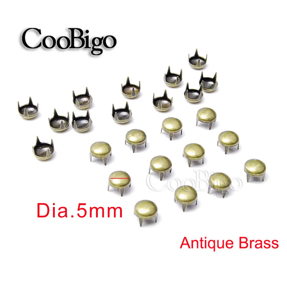 Description Picture 4 of item200pcs 5mm Round Decorative Rivets Leather Studs Nailhead Bead Spikes for Clothes Bag Leathercraft DIY Craft Accessories 4-Claws