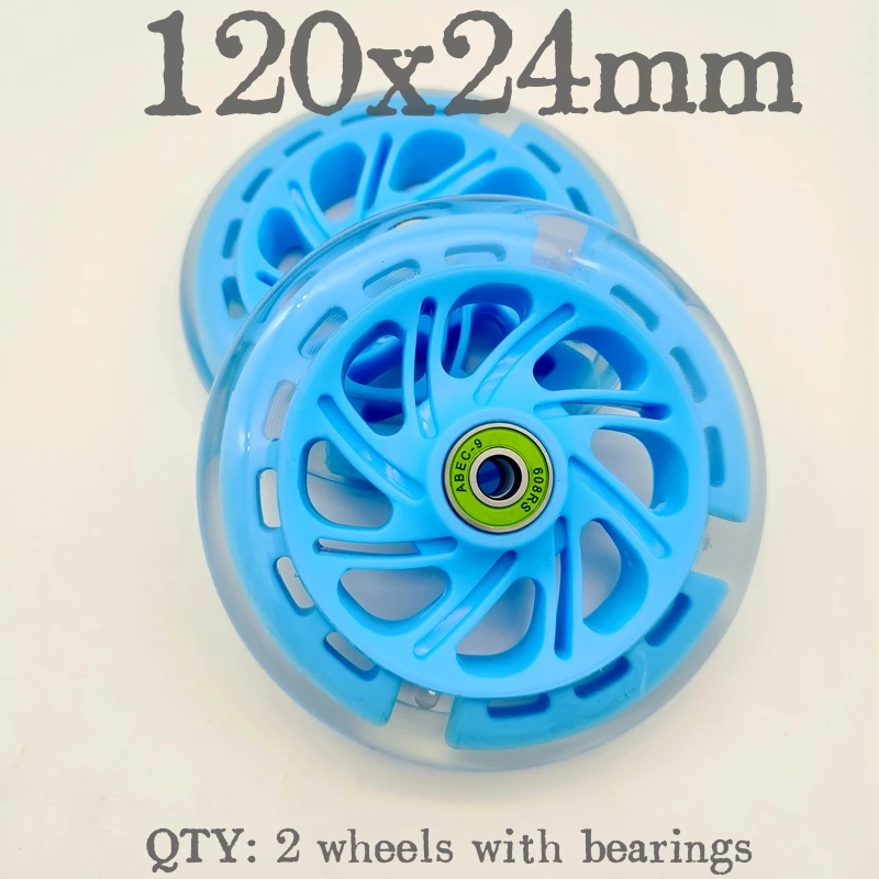 Scooter Wheel 120x24 mm 2pcs/lot Lighting Flashing