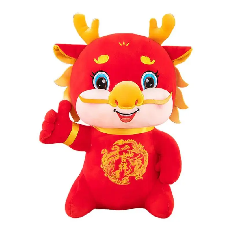

Chinese New Year 2024 Plush Dragon Doll Plushies Comfortable Lucky Red Chinese Dragon Plush For Festival Table Decorations