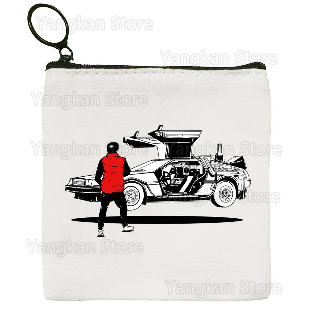 Back To The Future Delorean Canvas Coin Purse Storage Pouch Canvas Bag Coin Bag Key Purse
