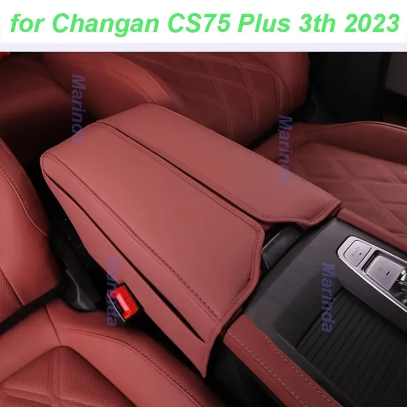 

Car Center Armrest Leather Cover for Changan CS75 Plus 3th 2023 Gear Central Case Rotary Knob Protector Pad Interior Accessories