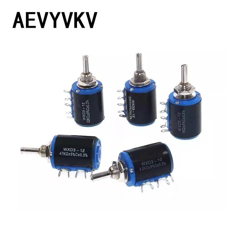 Wire Wound Potentiometer WXD3-12-1W Precision Multiturn Potentiometer 100 220R 470R 1K 2K2 3K3 4K7 5K6 10K 22K 33K 47K WXD3-12 1W Wirewound Potentiometer