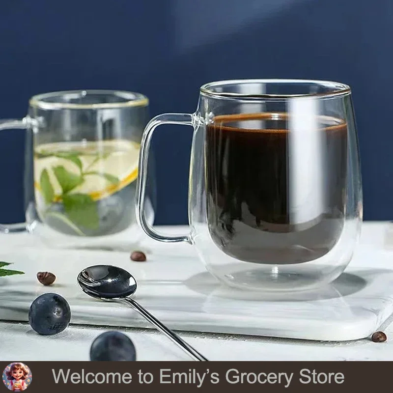 Heat-Resistant Double Wall Glass Coffee Mugs - أكو...