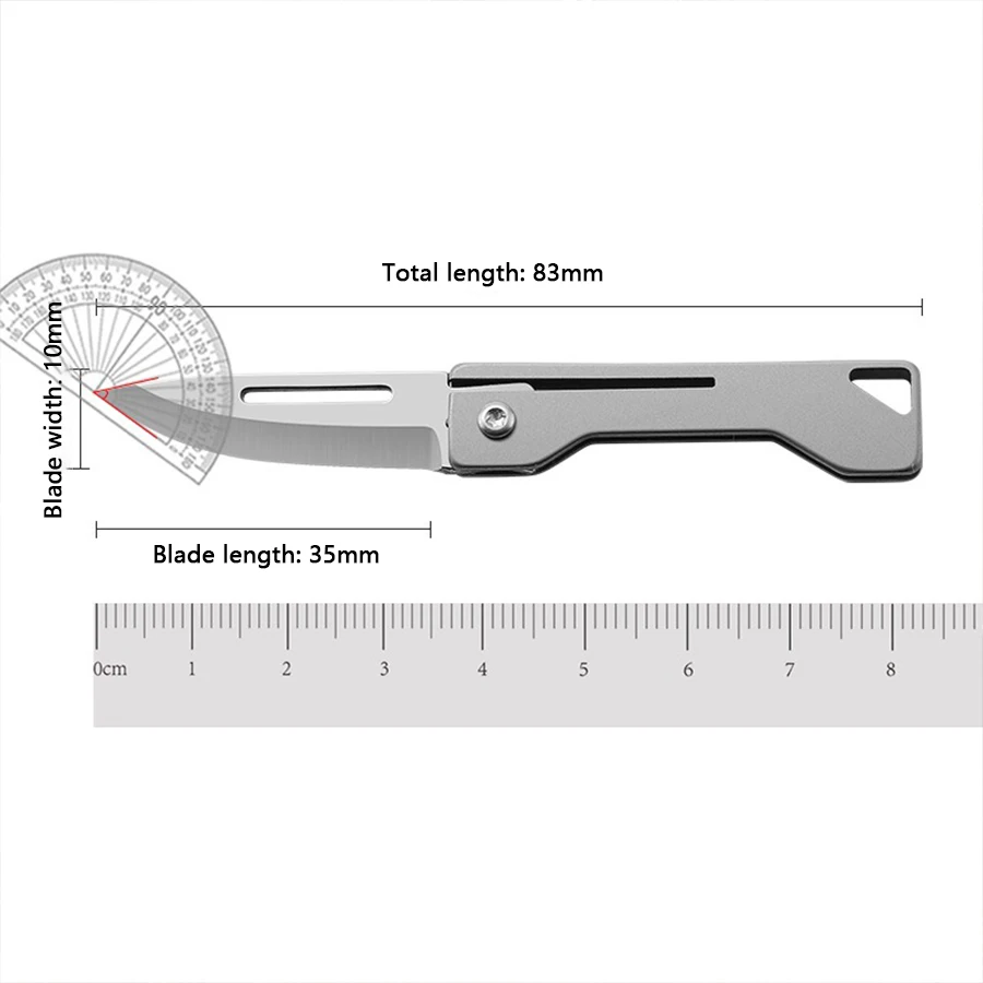 Titanium alloy Outdoor Utility Knife Mini Folding Knife Portable Pocket for Express Delivery Box Opening Tool