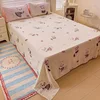 Cute Pink Cartoon Cat Towel Embroidery Girls Kids Bedding Set Soft Washed Cotton Duvet Covers Set Bed Sheet Pillowcases 3/4Pcs 6