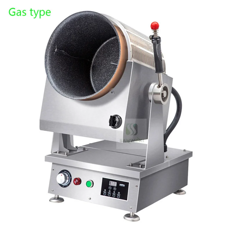 Intelligent Cooking Robot Fried Rice Dishes Machine Gas or Electric Stir Cooker Commercial Automatic Drum Cooking Machine 4