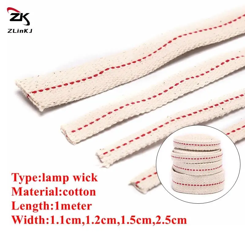 Kerosene Lamp Wick Braided Cotton Wick Flat Cotton Oil Lamp 1cm/1.2cm/1.5cm/2.5cm Width 1M Length