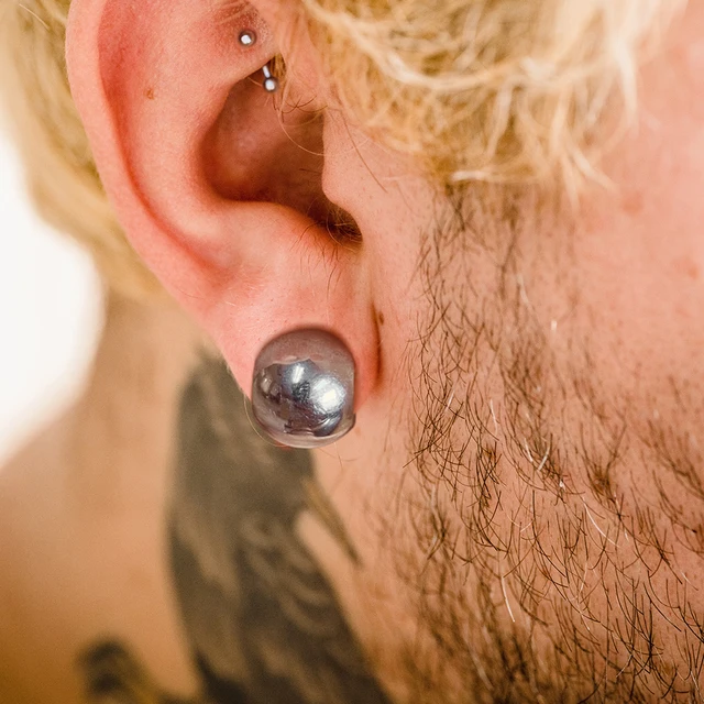 Pesi Per Orecchio Allungato - 2g (6mm) - Acciaio Inox - Con Chiusura Magnetica - 2 Pezzi